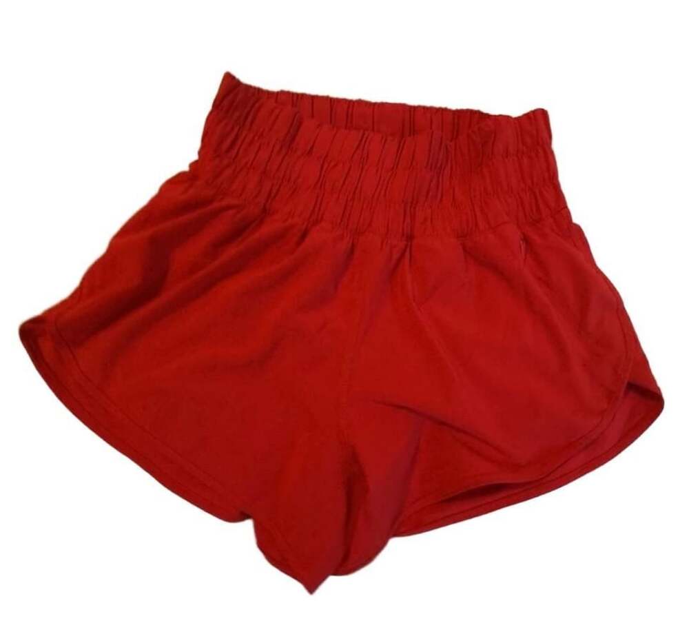 CRZ YOGA Women's Athletic Running Shorts Workout Gym Shorts Red Size S
